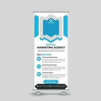 Modern minimal business marketing roll up banner design standee x banner template Free Vector