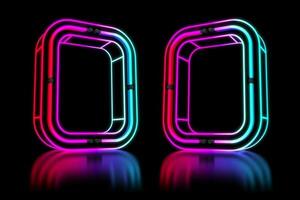 Glowing Colorful Neon Alphabet. 3d rendering illustration photo