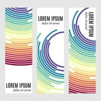 Set of abstract vertical header banners with curved lines and place for text. Colorful backgrounds for web design. Vector illustration