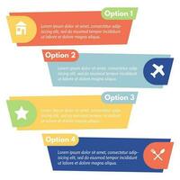 Four elements of infographic design with icons. Step by step infographic design template. Vector illustration