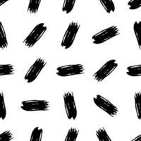 Seamless pattern with dark hand drawn scribble smear on white background. Abstract grunge texture. Vector illustration