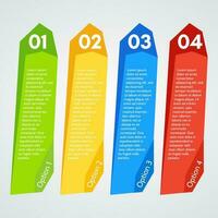 Four elements of infographic design. Step by step infographic design template. Vector illustration