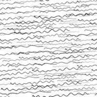 Seamless pattern with black hand drawn doodle wavy lines on white background. Abstract grunge texture. Vector illustration