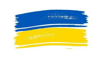 Ukrainian national flag in grunge style vector