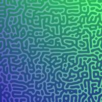 Green Turing reaction gradient background. Abstract diffusion pattern with chaotic shapes. Vector illustration.