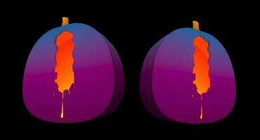 Halloween Pumpkins carved Alphabet glowing inside with clipping paths. photo