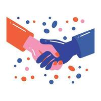 Handshake Friendship in flat style isolated on background vector