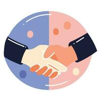 Handshake Friendship in flat style isolated on background vector