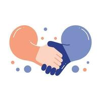 Handshake Friendship in flat style isolated on background vector