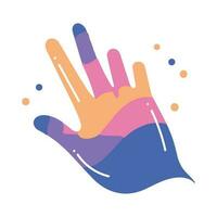 rainbow hands in flat style isolated on background vector