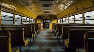 colegio autobús interior ,generativo ai foto