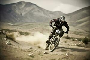 montain bike racing ,generative ai photo