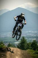 montain bike racing ,generative ai photo