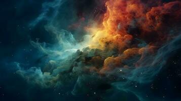 Stary night cosmos ,Colorful space galaxy cloud nebula ,generative ai photo