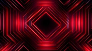 abstract geometric neon red background ,generative ai photo