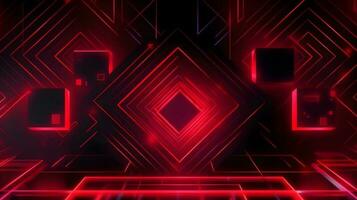 abstract geometric neon red background ,generative ai photo