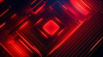 abstract geometric neon red background ,generative ai photo