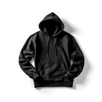 black hoodie mockup on white background ,generative ai photo