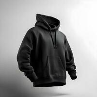 black hoodie mockup on white background ,generative ai photo