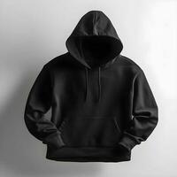 black hoodie mockup on white background ,generative ai photo