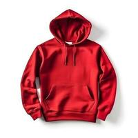 red hoodie mockup on white background ,generative ai photo