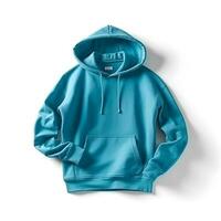 blue hoodie mockup on white background ,generative ai photo