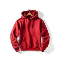 red hoodie mockup on white background ,generative ai photo