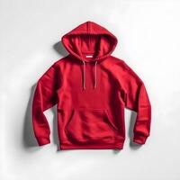 red hoodie mockup on white background ,generative ai photo