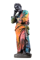 ancient greek philosopher statue isolated on transparent background , png