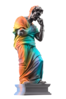 ancient greek philosopher statue isolated on transparent background ,generative ai png