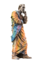 ancient greek philosopher statue isolated on transparent background , png