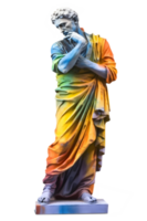 ancient greek philosopher statue isolated on transparent background ,generative ai png