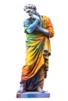 ancient greek philosopher statue isolated on transparent background , png