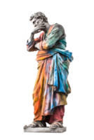 ancient greek philosopher statue isolated on transparent background , png