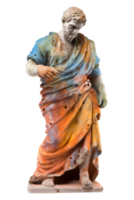 ancient greek philosopher statue isolated on transparent background , png