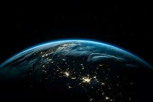 ver de planeta tierra desde satélite cámara ,generativo ai foto