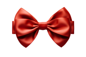 red ribbon butterfly isolated on transparent background ,generative ai png