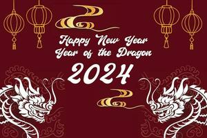 Chinese New Year 2024, the year of the Dragon vector