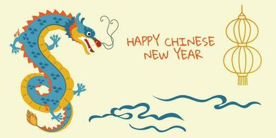 Chinese New Year 2024, the year of the Dragon, vector