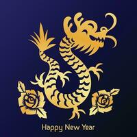 Chinese New Year 2024, the year of the Dragon, vector