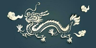 Chinese New Year 2024, the year of the Dragon, vector