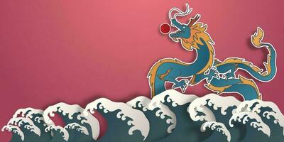 Chinese New Year 2024, the year of the Dragon, vector