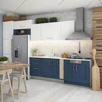 Minimal interior design kitchen room with beige cozy tone style, decorate with wooden counter. chairs and brown tone background, empty wall for mock up and banner, with free photo