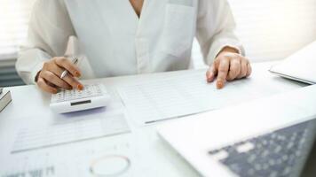 Auditor or internal revenue service staff, Business women checking annual financial statements of company. Audit Concept photo