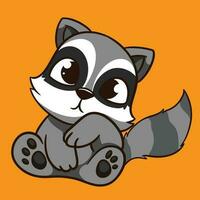 cartoon racoon 03.eps vector