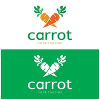 Carrot Illustration Creative Design Carrot Agricultural Product Logo Icon, Carrot Processing, Farmers Market, Vector