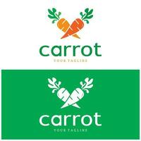 Carrot Illustration Creative Design Carrot Agricultural Product Logo Icon, Carrot Processing, Farmers Market, Vector