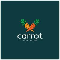 Carrot Illustration Creative Design Carrot Agricultural Product Logo Icon, Carrot Processing, Farmers Market, Vector