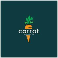 Carrot Illustration Creative Design Carrot Agricultural Product Logo Icon, Carrot Processing, Farmers Market, Vector