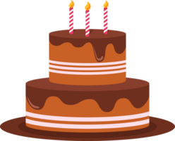 doce bolo plano ilustrações para uma aniversário Casamento ou aniversário celebração png